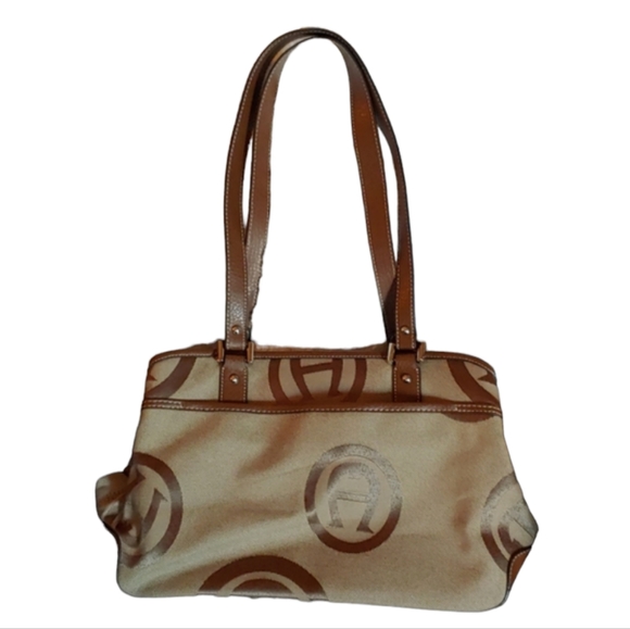 Etienne Aigner Purse, Tan Canvas - Picture 3 of 15